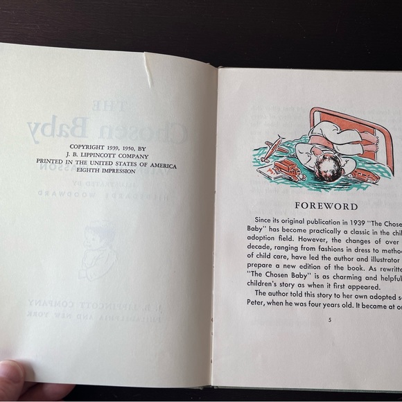Vintage 1950 Rare Book “A Chosen Baby” by Valentina P Wasson, Children’s Illustr - Picture 7 of 10